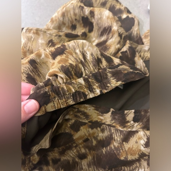 Focus By Shani Y2K Animal Print Skirt Tiered 14 Brown Tan - Picture 5 of 10